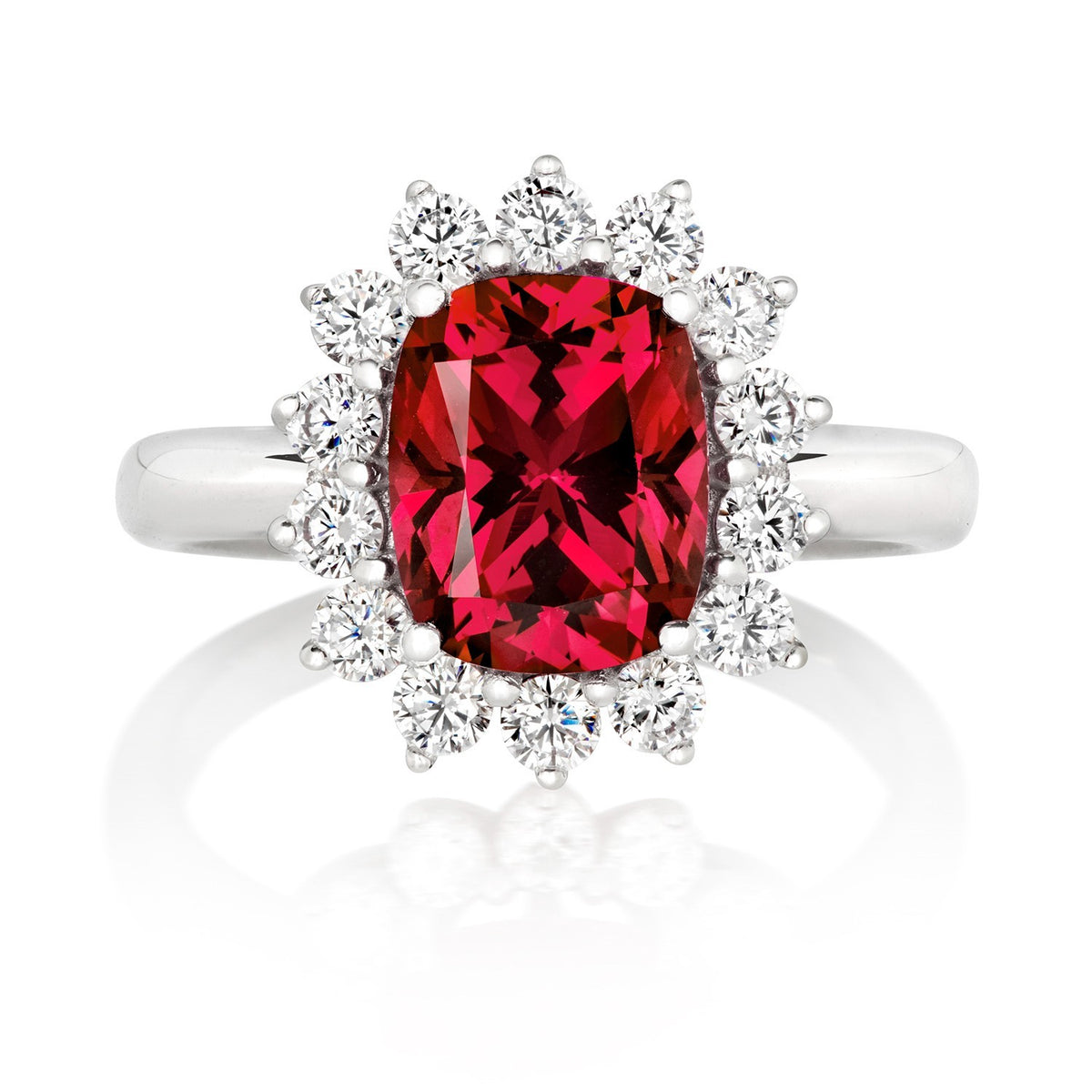 Rectangular Ruby Ring Sterling Silver 925 Hallmark Sizes I - P British Made