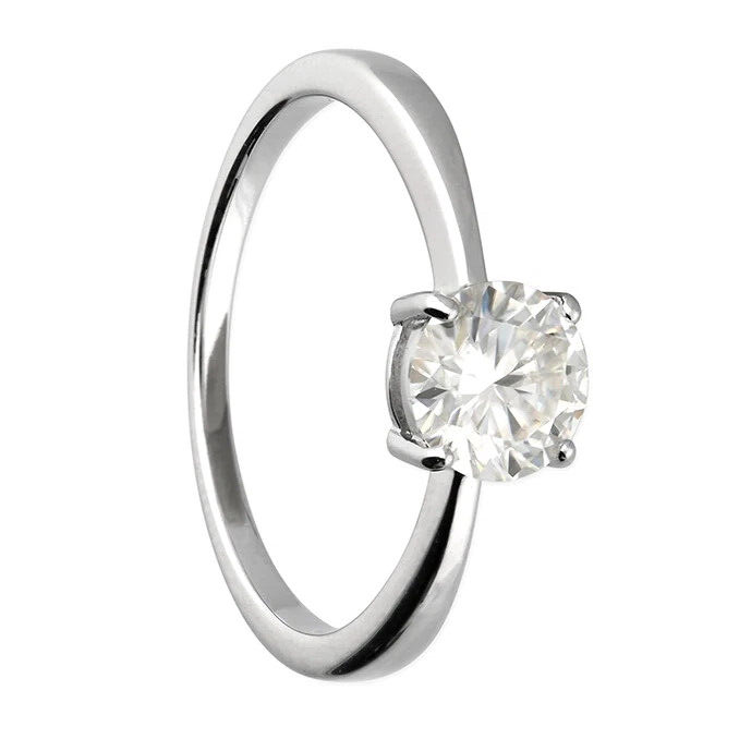 1ct Solitaire Ring Sterling Silver 925 Hallmarked British Made Size L - Q