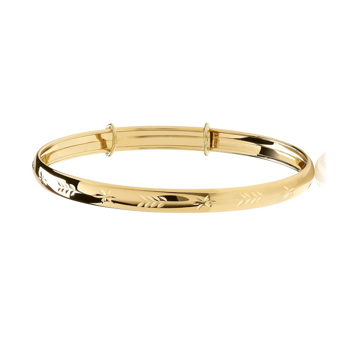 9ct Yellow Gold Nature Expandable Bangle 375 Hallmarked British Made Brand New