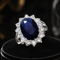Sterling Silver Cluster Sapphire Ring 925 Hallmarked British Made Sizes J - R