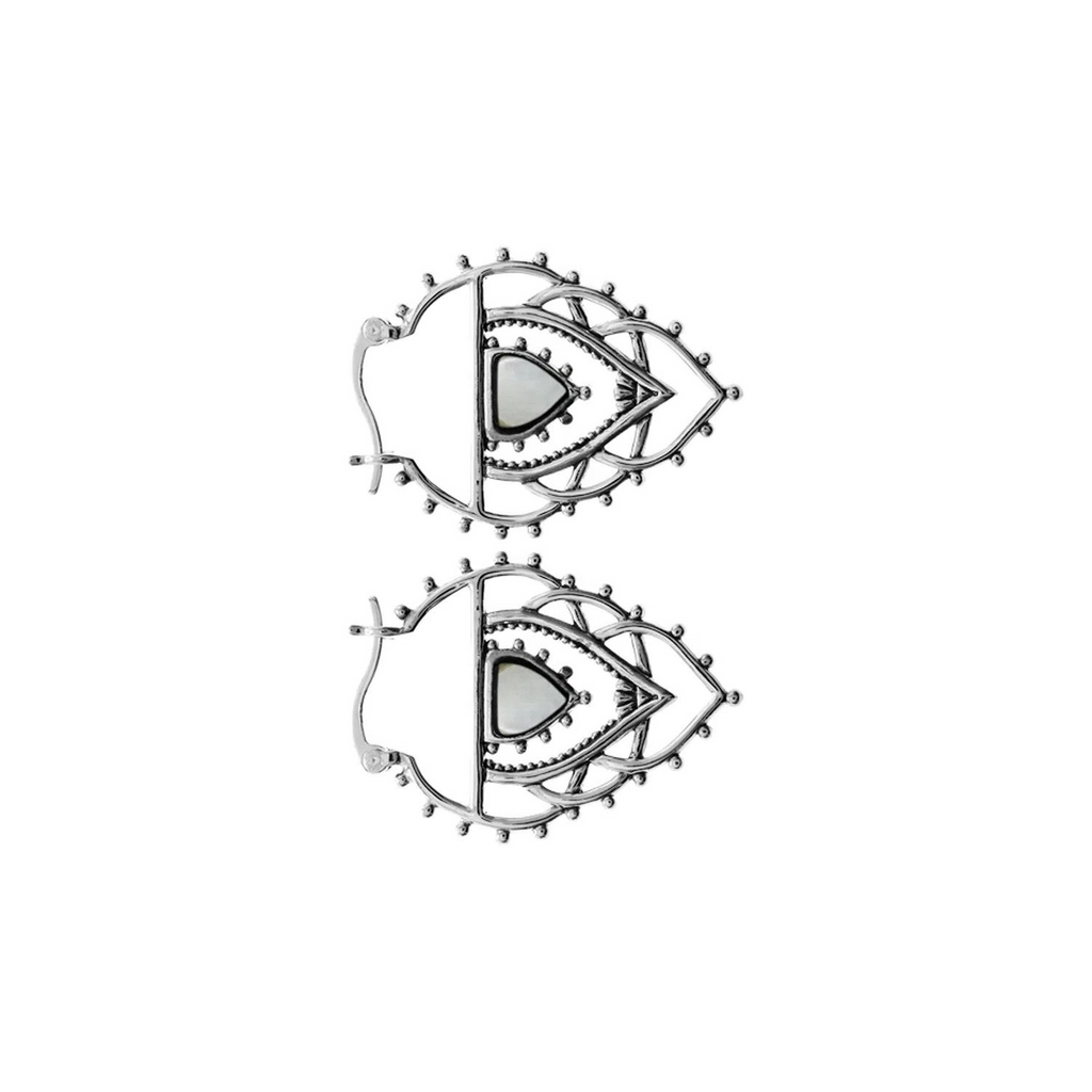 Zora Mother Of Pearl Hoop Earrings Sterling Silver 925 Hallmark Brand New Boxed