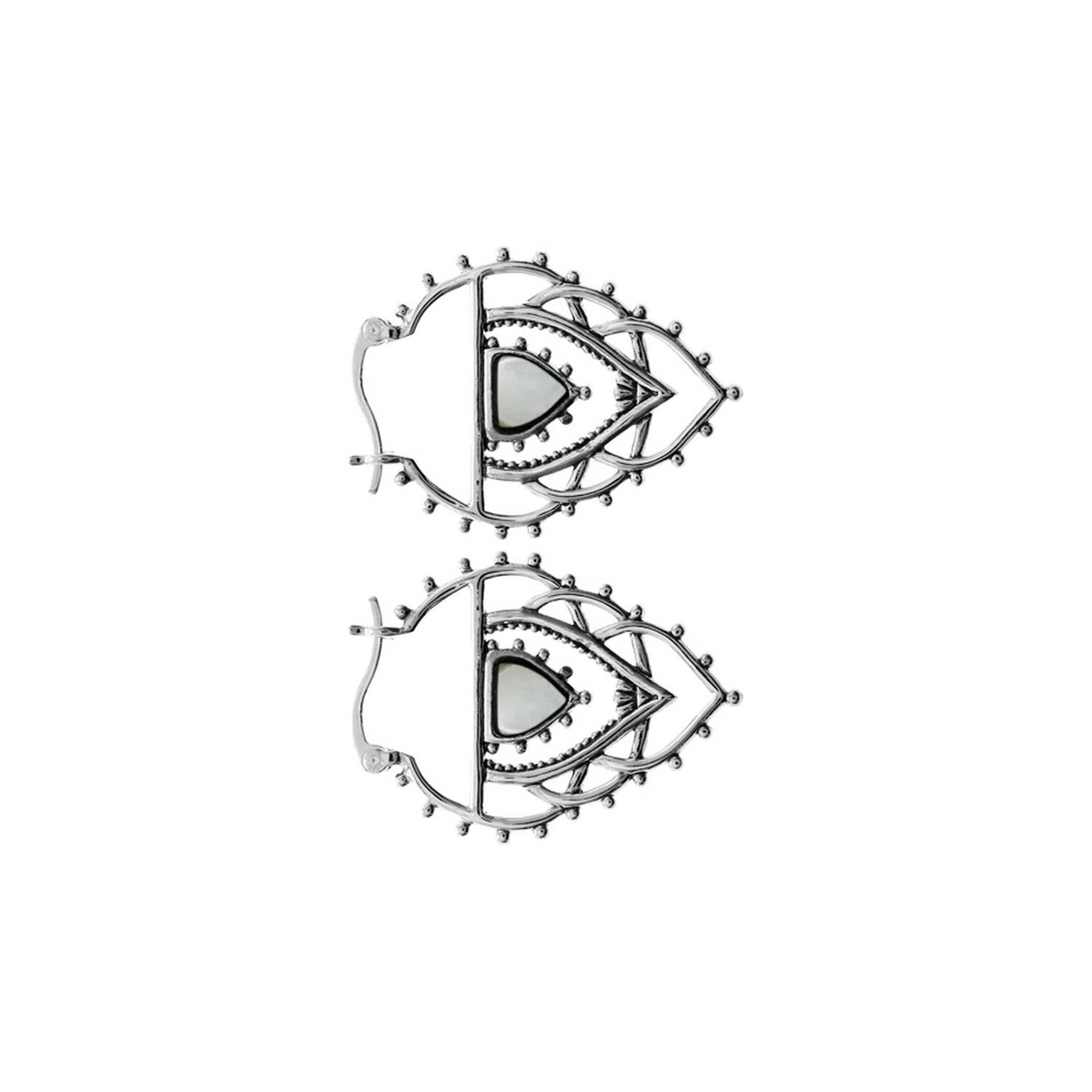 Zora Mother Of Pearl Hoop Earrings Sterling Silver 925 Hallmark Brand New Boxed