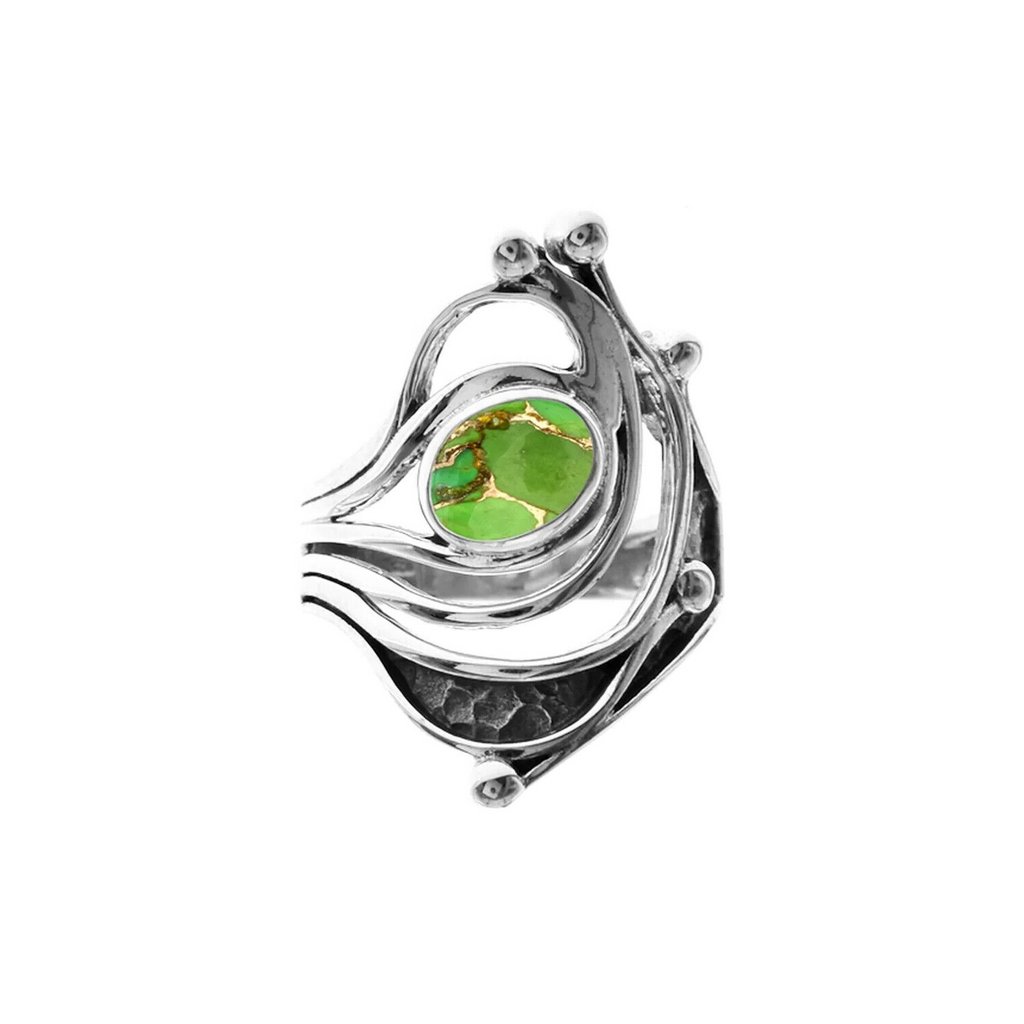Mohave Statement Ring Sterling Silver 925 Hallmarked British Made Size K - T