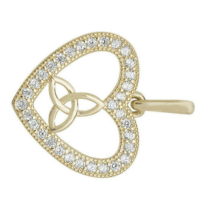 Yellow Gold Heart Trinity Pendant Hallmarked British Made All Chain Lengths