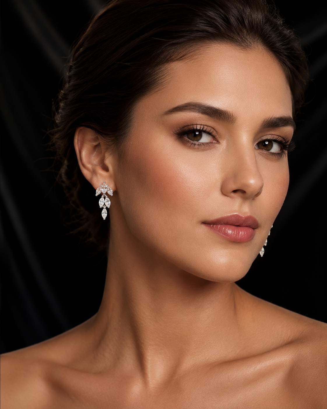 Marquise Zircon Drop Earrings Sterling Silver 925 Hallmarked Brand New Boxed