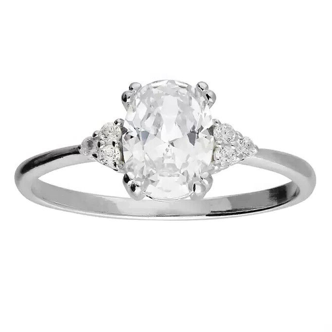 Triangular Surround Ring Sterling Silver 925 Hallmarked British Made Size L - R