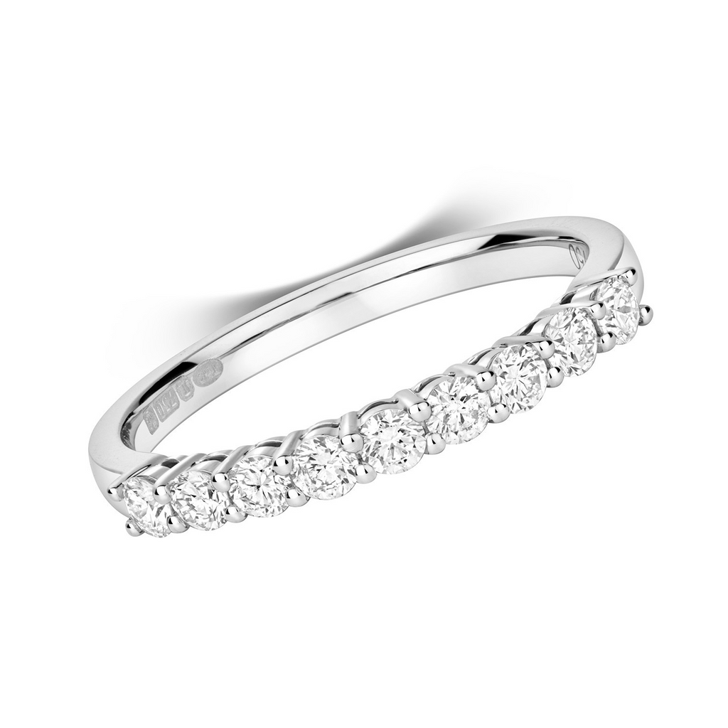 9 Natural Diamond Eternity Ring 18ct White Gold Hallmarked Sizes J - Q