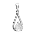 Zircon Teardrop Pendant Sterling Silver 925 Hallmarked All Chain Lengths