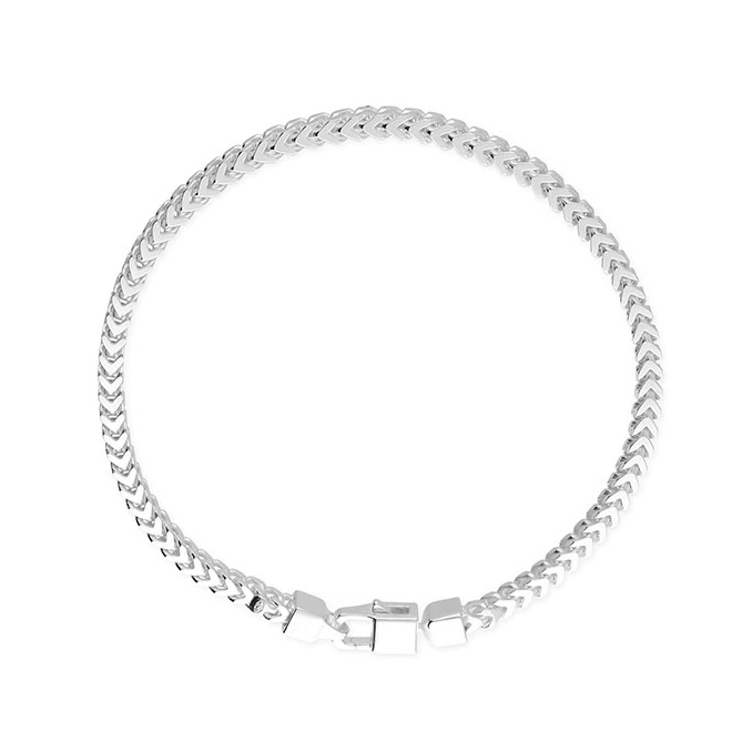 Heavy Gents Solid Sterling Silver Franco Bracelet British Made 925 Hallmarked