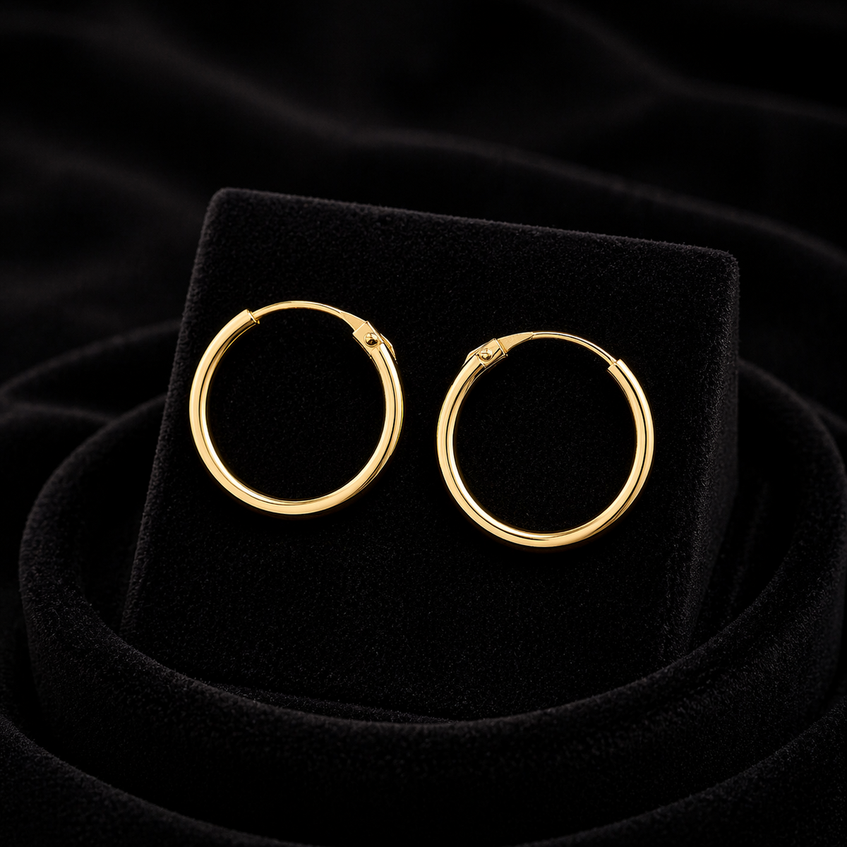 9ct Yellow Gold Sleeper Hoop Earrings 375 Hallmarked 6mm - 10mm Diameter