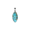 Marquise Turquoise Pendant Sterling Silver 925 Hallmarked All Chain Lengths
