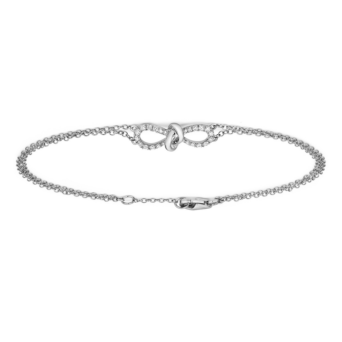 Infinity Natural Diamond 18ct White Gold Bracelet 375 Hallmarked British Made