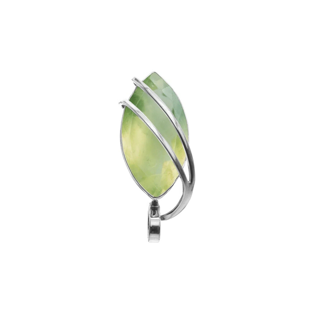 Prehnite Marquise Pendant Sterling Silver 925 Hallmarked All Chain Lengths