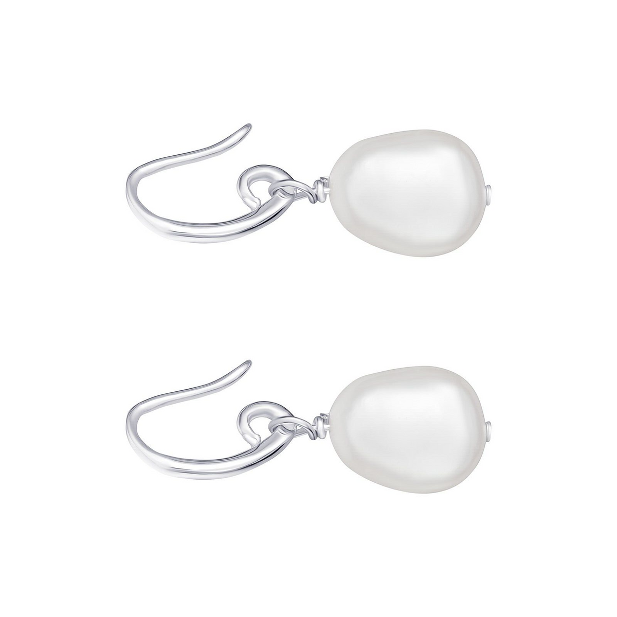 Hinged Drop Pearl Earrings Sterling Silver 925 Hallmarked Brand New Boxed
