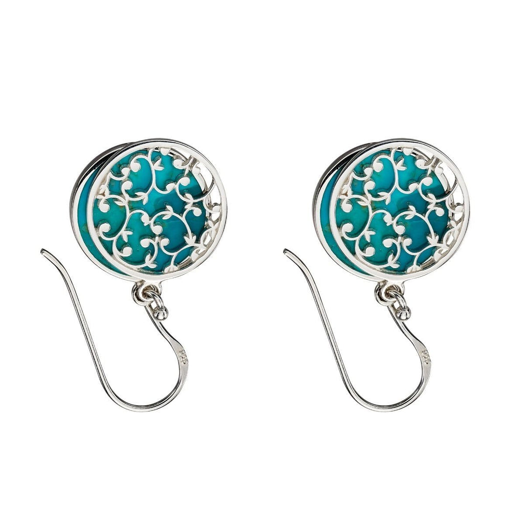 Turquoise 2 Piece Drop Earrings Sterling Silver 925 Hallmarked Brand New Boxed