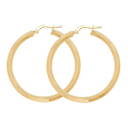 9ct Yellow Gold Chunky Hinged Hoop Earrings 375 Hallmarked 15mm - 60mm Diameter