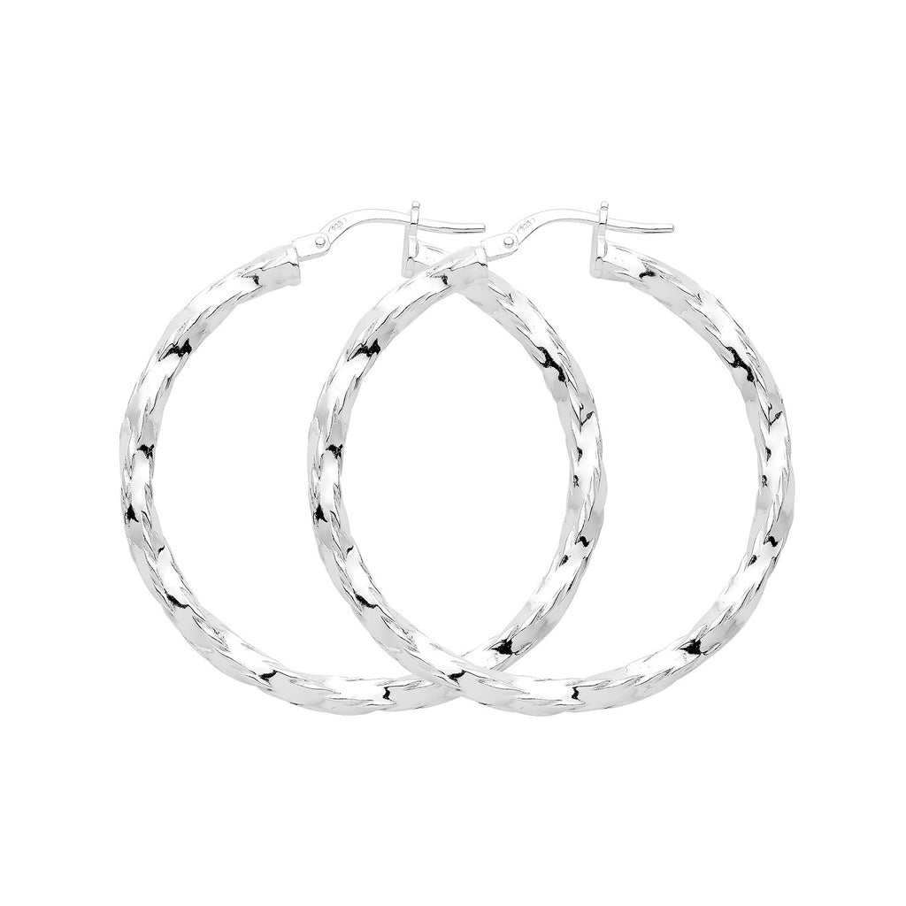 Hinged DC Sterling Silver Hoops 925 Hallmarked 10mm - 60mm Diameter
