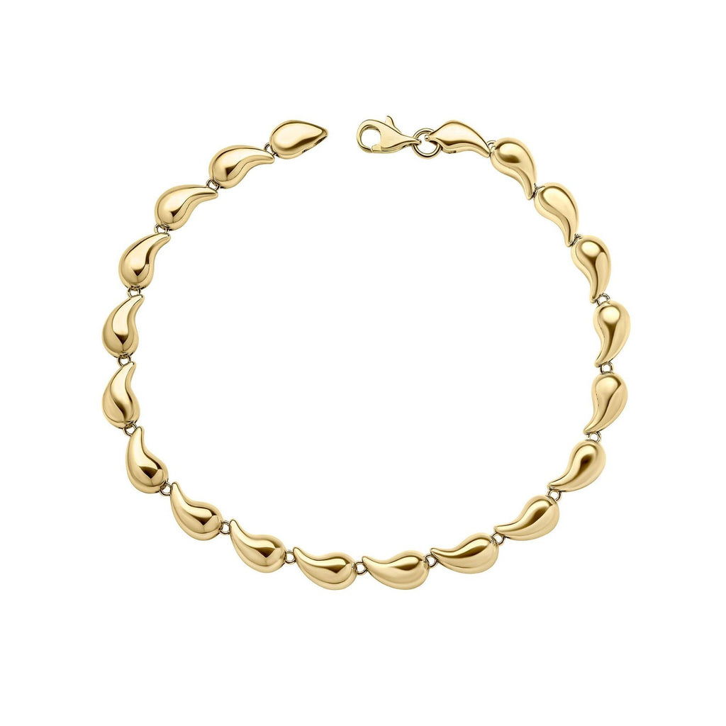 9ct Yellow Gold Droplet Tennis Bracelet 375 Hallmarked British Made