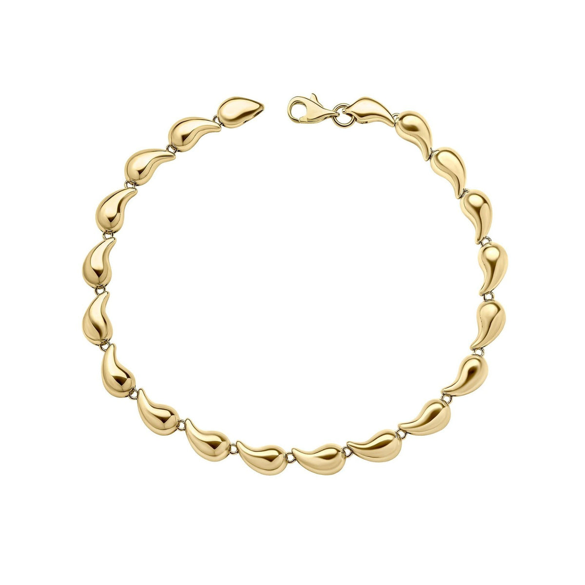 9ct Yellow Gold Droplet Tennis Bracelet 375 Hallmarked British Made