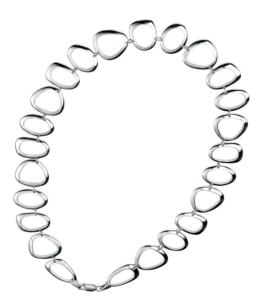 Cut Out Pebble Necklace 925 Sterling Silver Hallmarked British Made Brand New