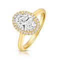 Oval Lab-Grown Diamond Engagement Ring 18ct Yellow Gold Hallmarked Sizes J - Q
