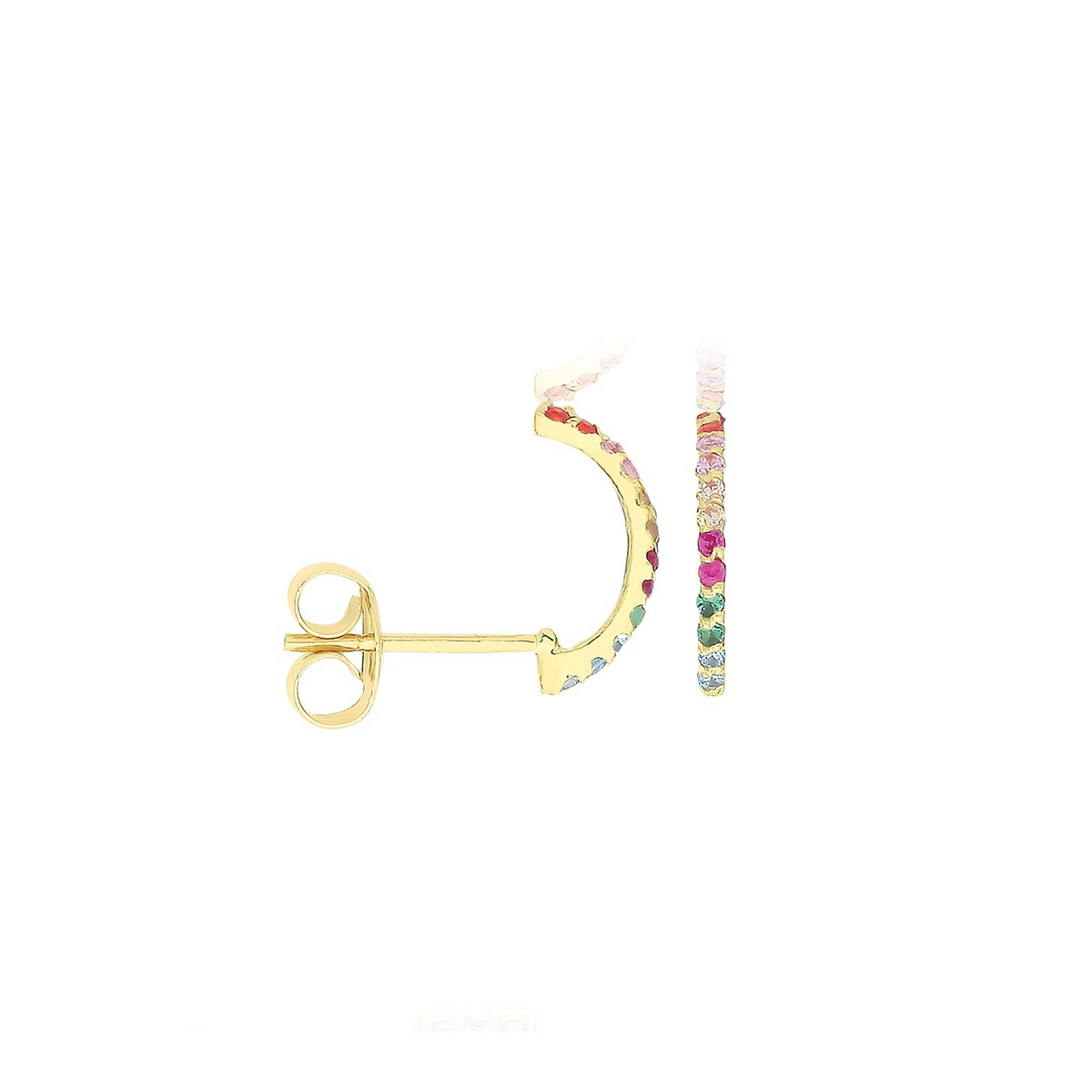 12 Multi Gemstone Hoop Earrings 9ct Yellow Gold 375 Hallmarked Brand New