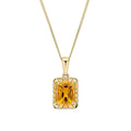 Natural Solitaire Citrine Pendant 9ct Yellow Gold 375 Hallmarked British Made