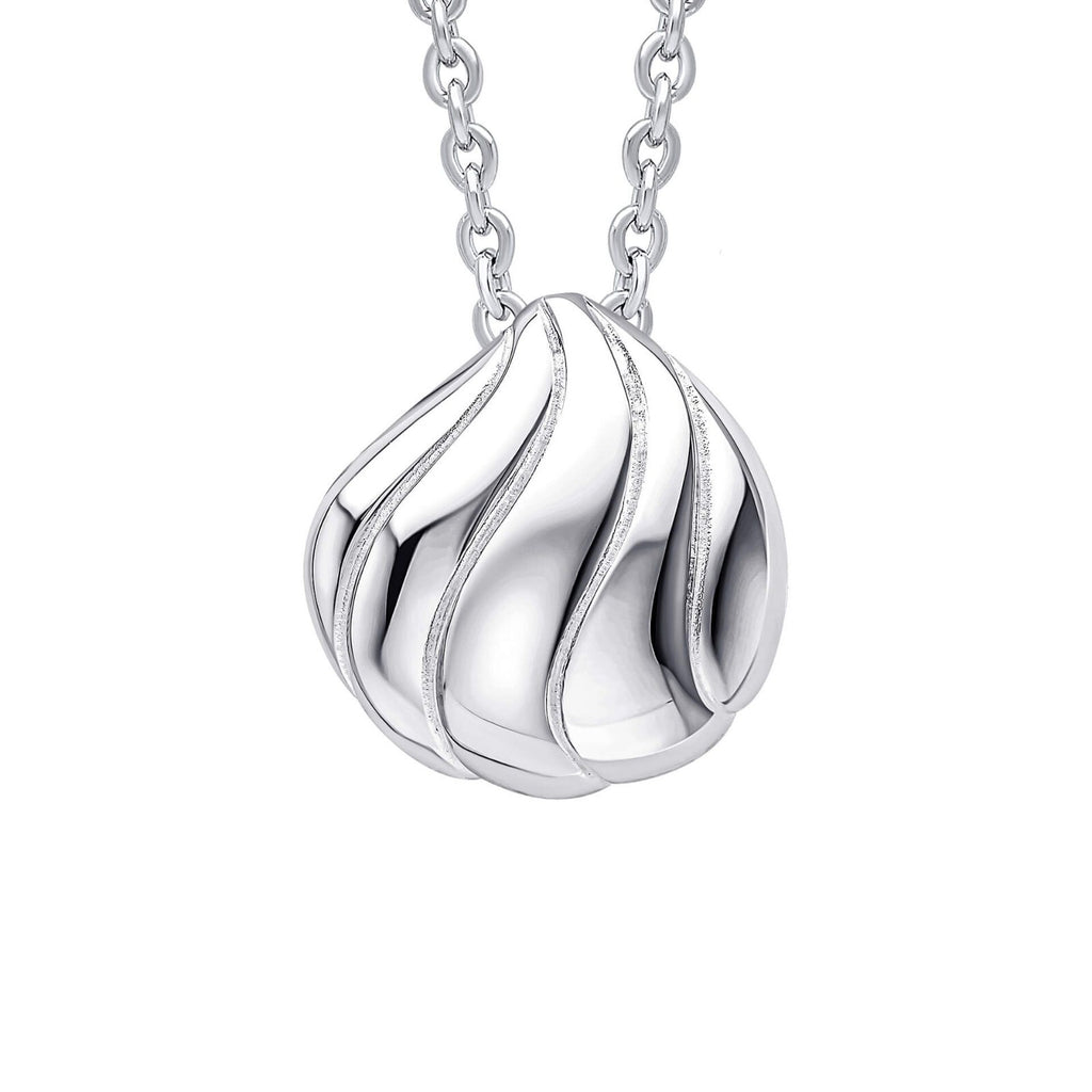 Organic Wave Pendant Sterling Silver 925 Hallmark All Chain Lengths British Made