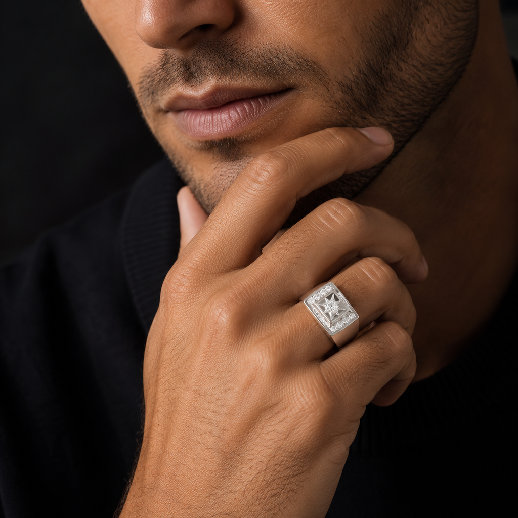 Men's Sterling Silver Signet Ring Engagement Gents 925 Hallmark Sizes J - U