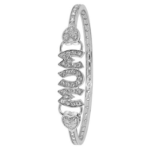 Mum Gemstone Bangle Sterling Silver 925 Hallmarked British Made (Mothers Day)