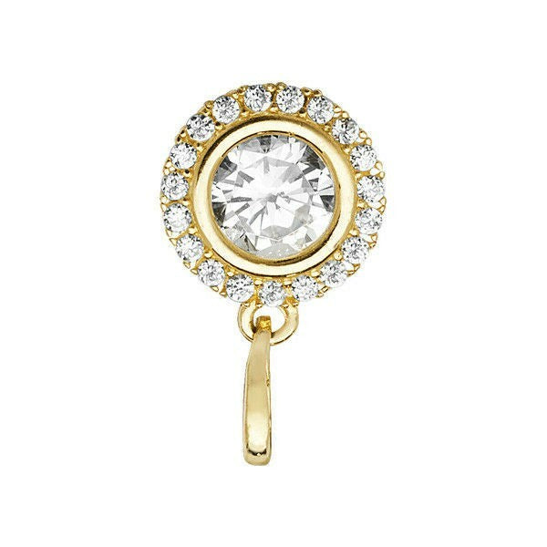 9ct Yellow Gold Halo Pendant Hallmarked British Made All Chain Lengths