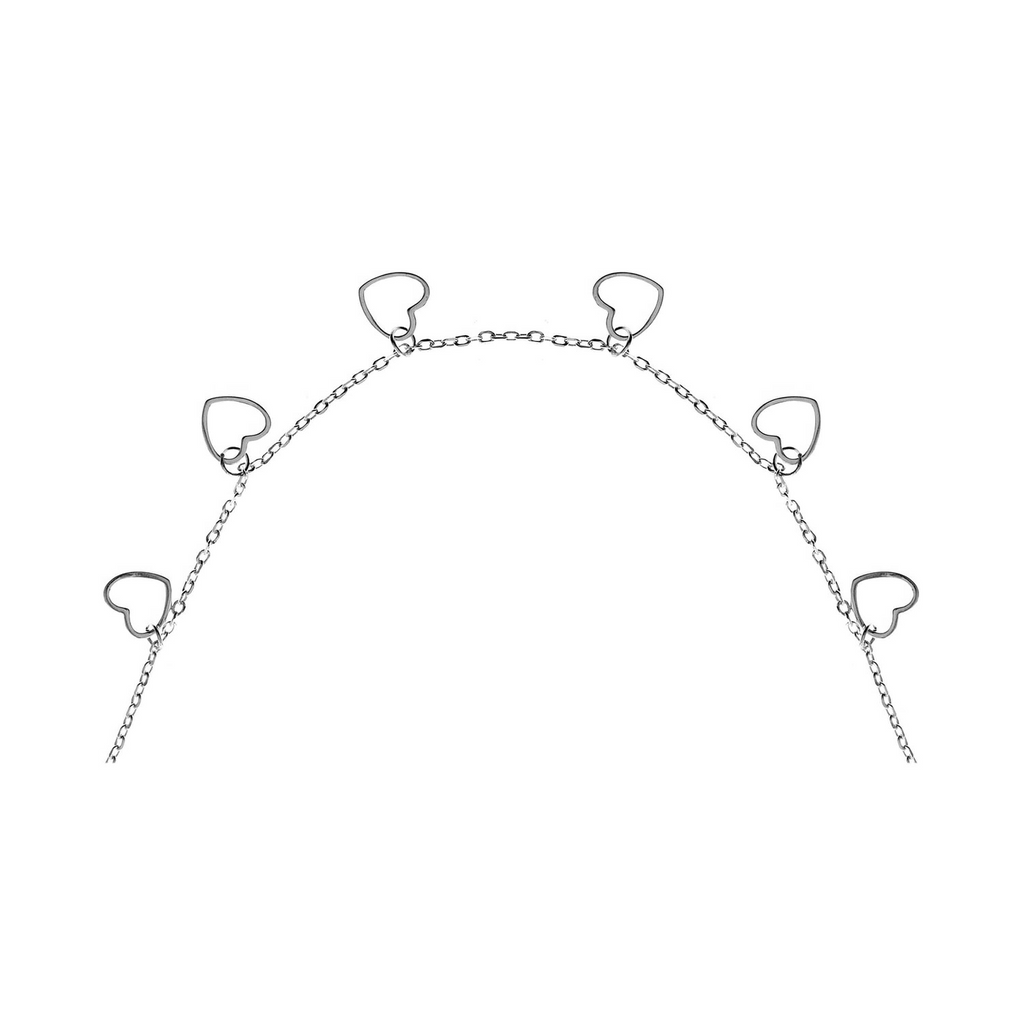 6 Open Heart Necklace Solid Sterling Silver 925 Hallmarked British Made