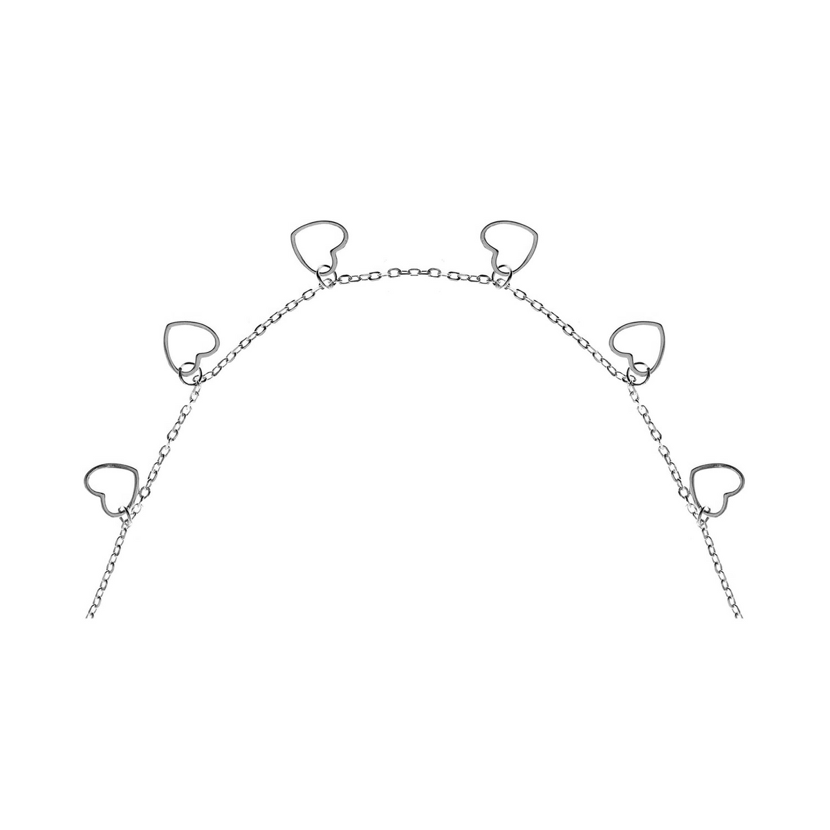 6 Open Heart Necklace Solid Sterling Silver 925 Hallmarked British Made