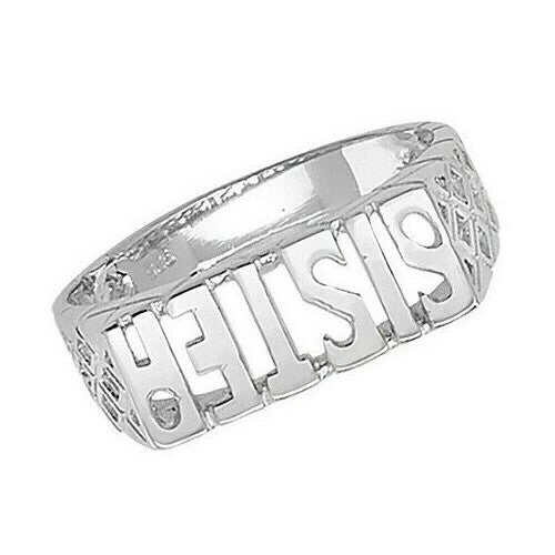 Sister Ring Sterling Silver Basket Sides 925 Hallmarked British Made Sizes L - U