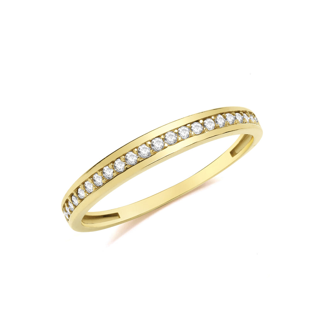 Eternity Ring 9ct Yellow Gold Hallmarked Sizes J - T British Made Brand New