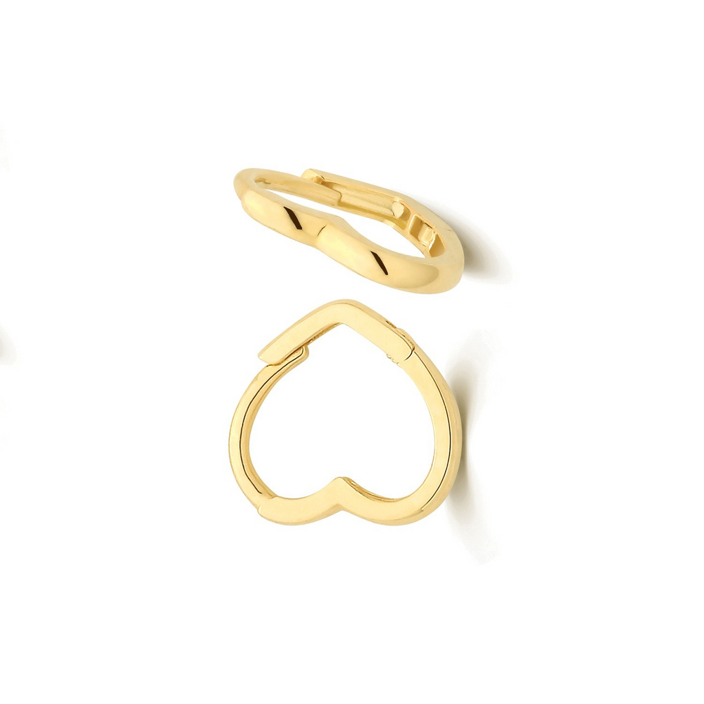 10mm Hinged Heart Earrings 9ct Yellow Gold 375 Hallmarked Brand New