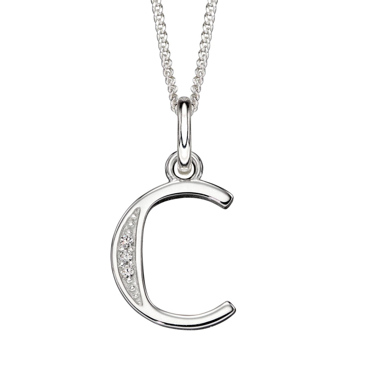 A - Z Necklace Channel Set Sterling Silver British Made 925 Hallmarked Brand New