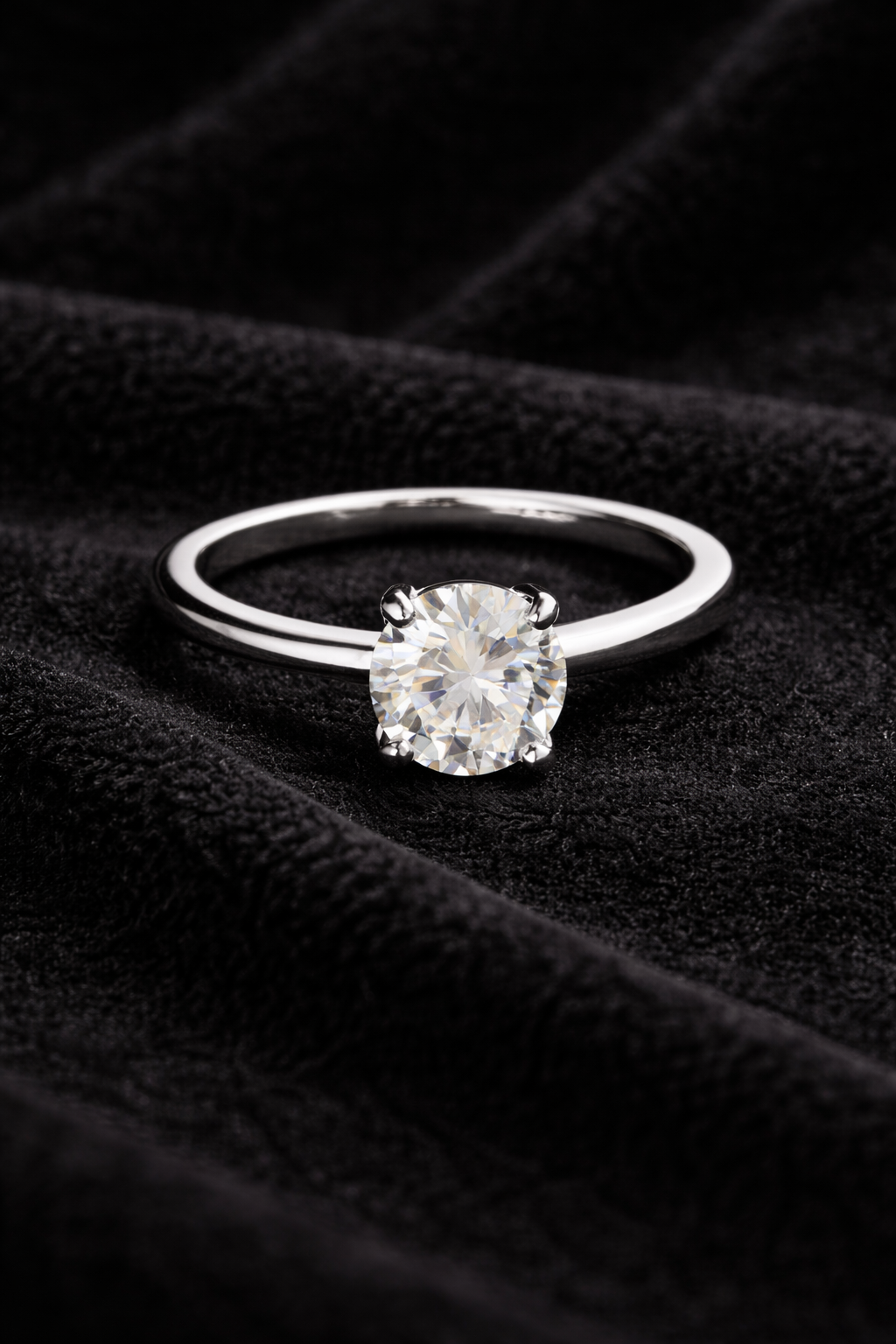 1.5ct Solitaire Ring Sterling Silver 925 Hallmarked British Made Size L - Q