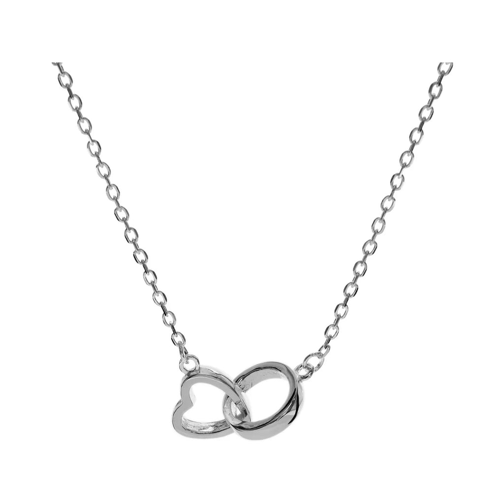 Eternal Heart Loop Necklace Solid Sterling Silver 925 Hallmarked British Made