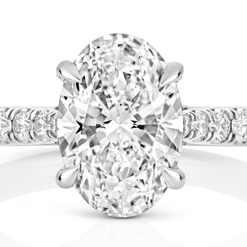 Oval Lab-Grown Diamond Engagement Ring 18ct White Gold Hallmarked Sizes J - Q