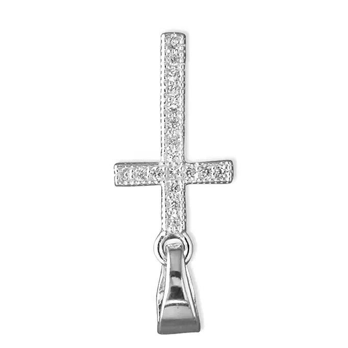 Zircon Cross Pendant Sterling Silver 925 Hallmarked All Chain Lengths Brand New