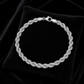 Sterling Silver Roped Bracelet British Made 925 Hallmarked 8" Weight 11.2g