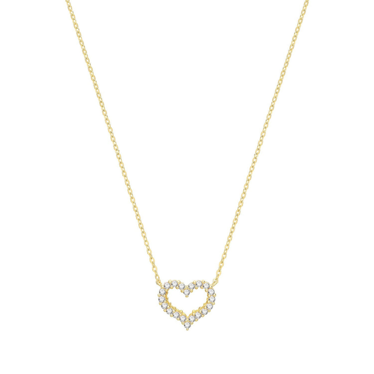 Ladies Statement Heart Necklace 9ct Yellow Gold 375 Hallmarked British Made
