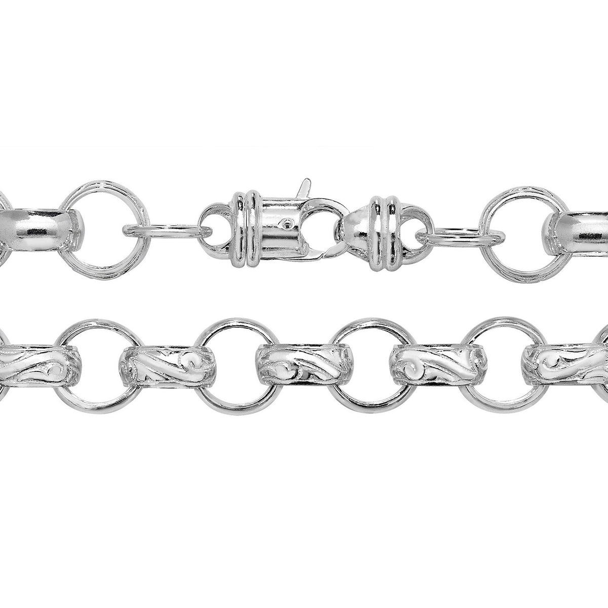 Sterling Silver Belcher Bracelet British Made 925 Hallmarked 8" Weight 54.42g