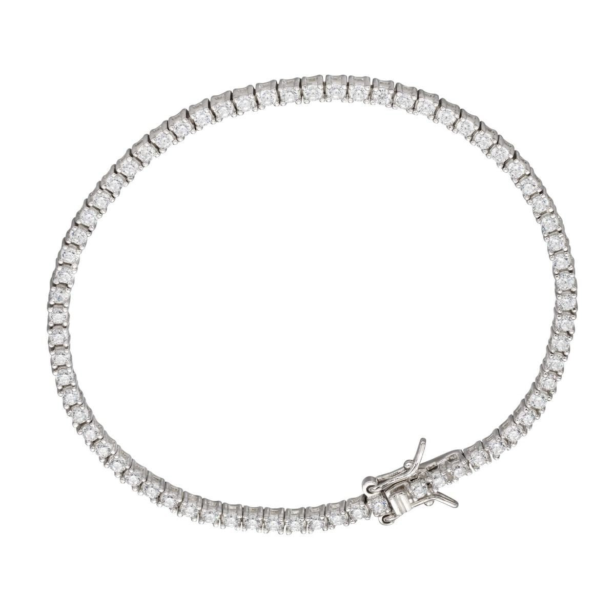 Claw Set 69 Zircon Bracelet Sterling Silver 925 Hallmarked Brand New Boxed