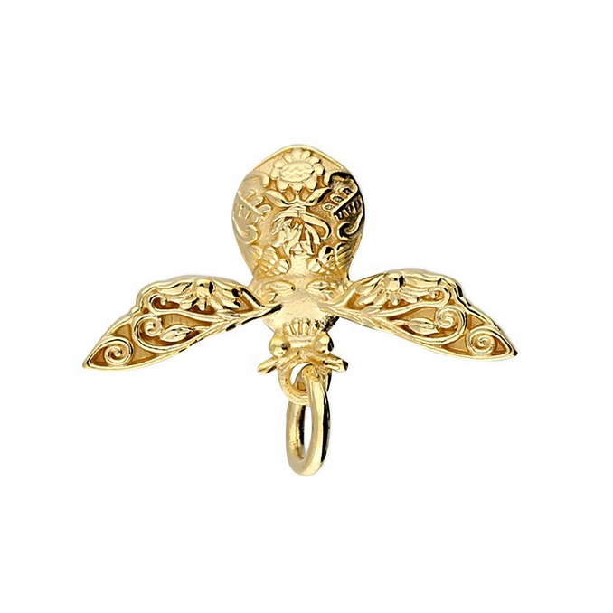 Textured Bumble Bee Pendant 18ct Yellow Gold Plated Hallmarked All Chain Lengths