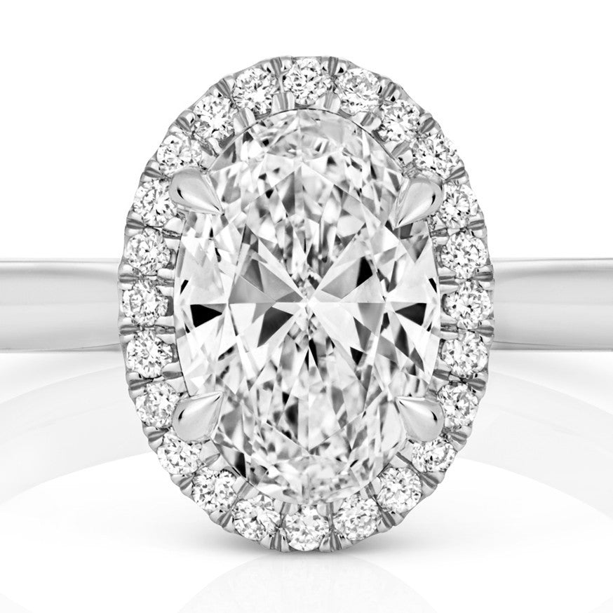 Oval Lab-Grown Diamond Engagement Ring 18ct White Gold Hallmarked Sizes J - Q
