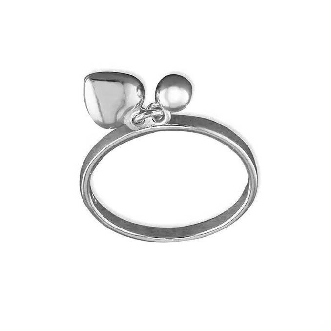 Heart Charm Band Ring Sterling Silver 925 Hallmarked British Made Size M - Q