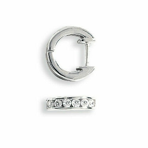 Mens Huggie Hoop Earring Cubic Zirconia Solid Sterling Silver Gents 925 Hallmark