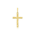 Yellow Gold Grooved Cross Pendant 375 Hallmarked All Chain Lengths British Made